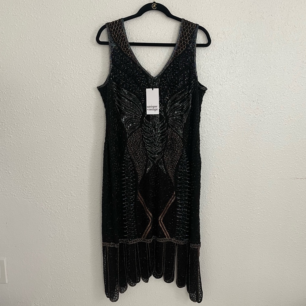Unique Vintage fully beaded butterfly dress